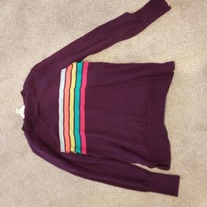 Purple sweater with stripes size 4-6